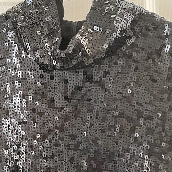 Alice & Olivia Black Sequined Sleeveless Mini Dress Size XS - Picture 4 of 5